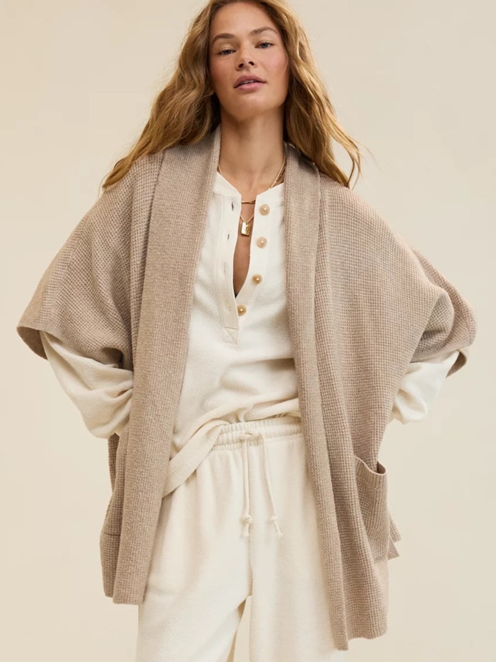 NWT Aerie Waffle Cardigan with NWT Aerie Blanket Scarf